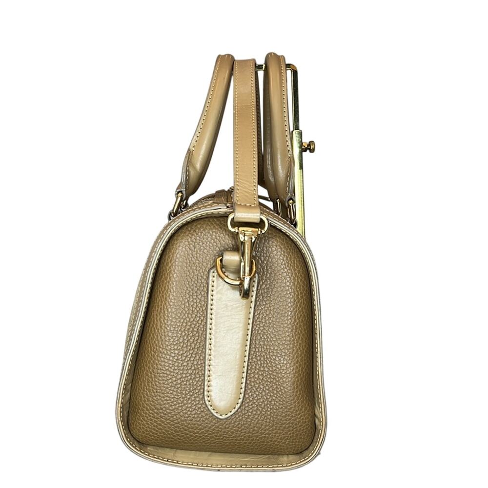 Burberry Alchester Leather Suede Two Way Bowler Bag Zip Close Gold Tone Hardware - Picture 3 of 10